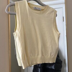 yellow zara vest
